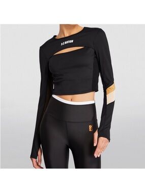 PE nation magnitude long sleeve top black/ rattan. Medium